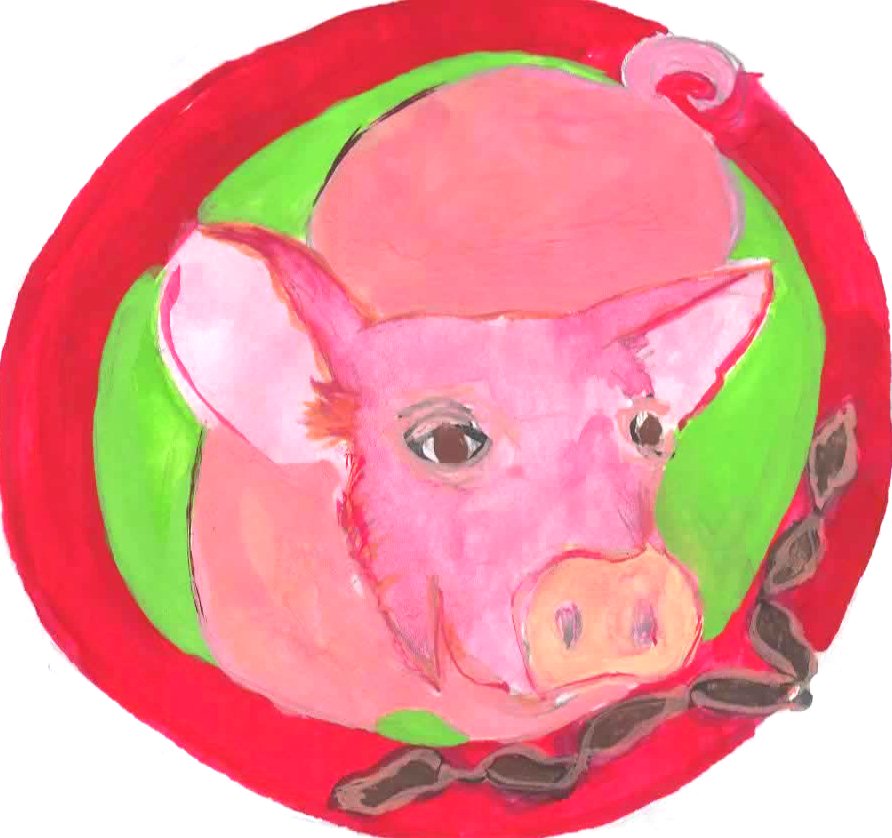 Schwein|Hans im Glück|gezeichnet